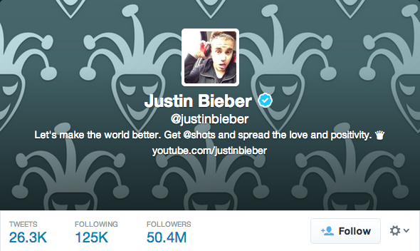 Justin Bieber's Twitter Account